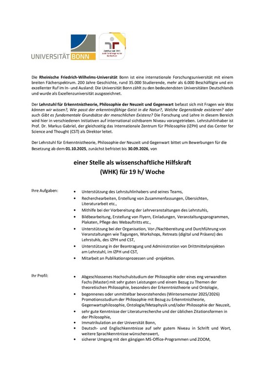 Stellenausschreibung WHK