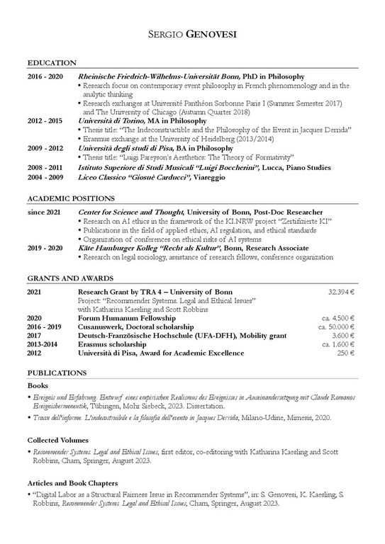 Sergio Genovesi CV