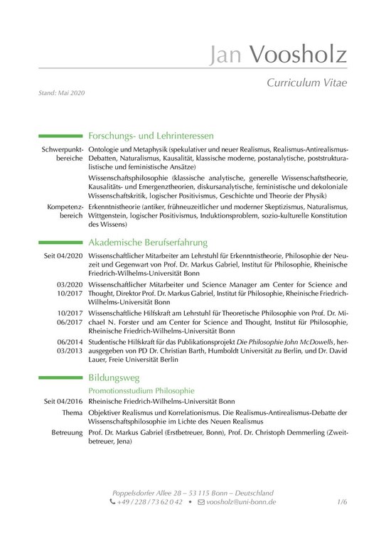 Jan Voosholz CV